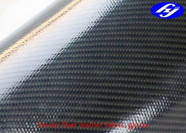 Black Kevlar Polyurethane Upholstery Fabric Coated With Glossy TPU Dual Sides