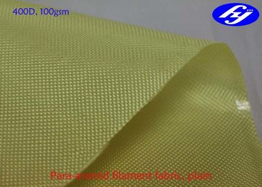 400D Yellow Kevlar Aramid Fiber Fabric Plain Weaving 100GSM For Military Tents