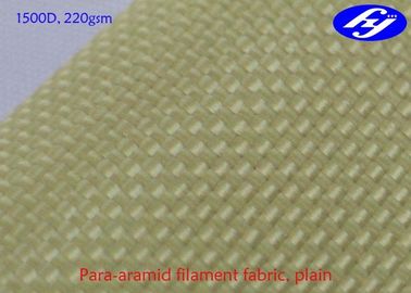 Acid / Alkali Resistance Kevlar Aramid Fiber Plain Fabric 1500D 220GSM