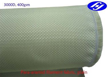 Yellow Plain Carbon Aramid Hybrid Fabric 3000D 400GSM For Tank Armour