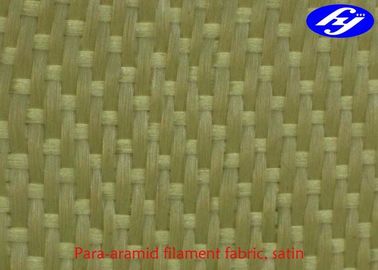 Satin Aramid Fiber Fabric 1500D 200GSM / Filament Fiber With 0.26MM Thickness