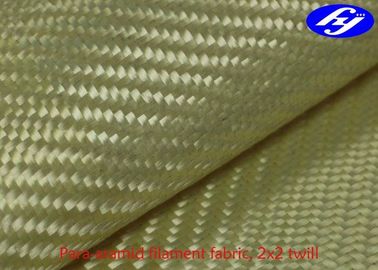 High Strenght Woven Aramid Fabric / 2x2 Twill Yellow Kevlar Aramid Fiber