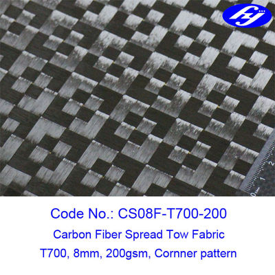 Corner Pattern T700 12K Toray Carbon 8mm Spread Tow Fabric