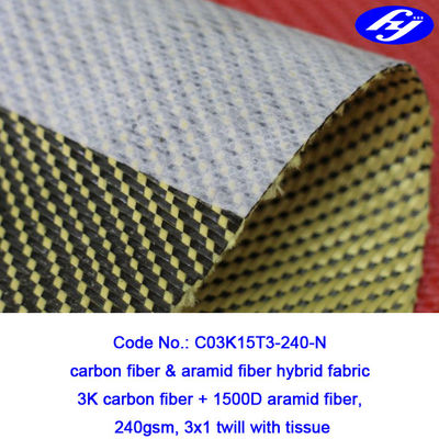 3x1 Twill Aramid Fiber Fabric 240GSM With Anti Dispersing Linning