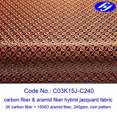 Jacquard Coin Pattern Carbon Aramid Fabric Woven Filament Fiber Yarn