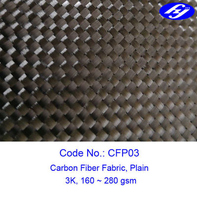 160~280gsm Plain weaving Luggage 3k Carbon Fiber Fabric