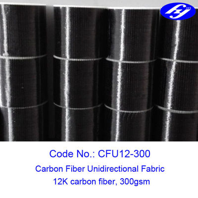 12K 300GSM Carbon Fiber Fabric / Unidirectional Carbon Fiber For Building Reinforcement