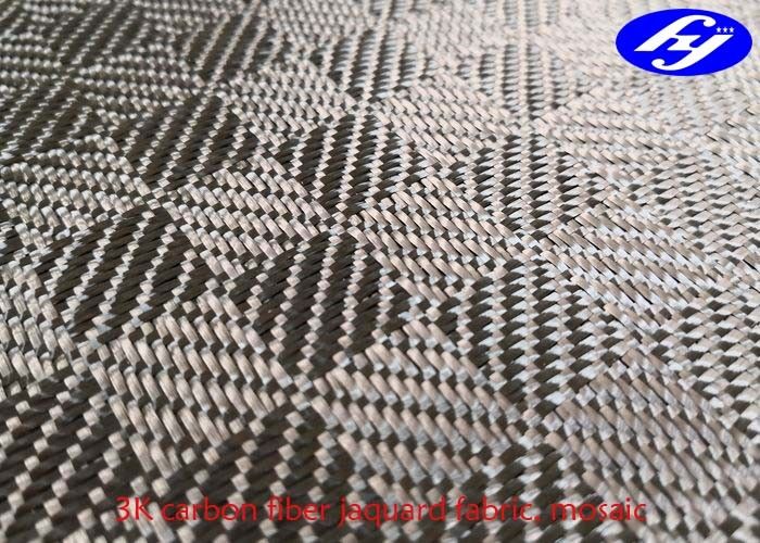Mosaic Pattern 3K Jacquard Carbon Fiber Fabric With Abrasion Resistance