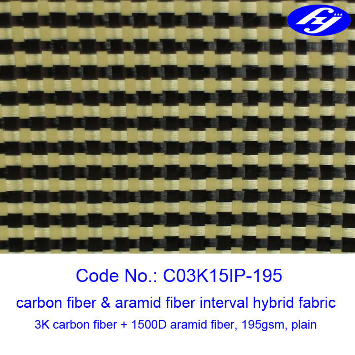 1500D 3K Carbon Fiber Fabric Interval Plain Yellow Kevlar Aramid Fiber Fabric