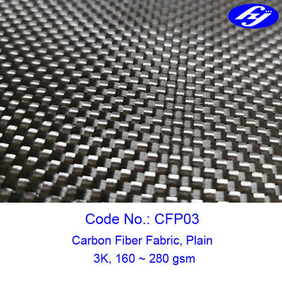 160~280gsm Plain weaving Luggage 3k Carbon Fiber Fabric